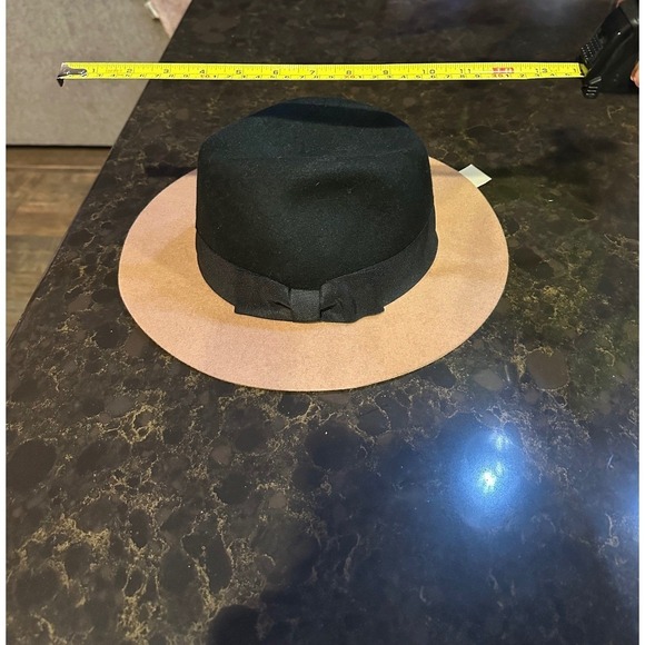 Chicos Womens Wool Colorblock Bucket Hat Black Tan Camel Fedora New 570241651 main image 5